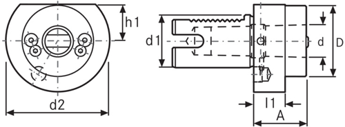 Porte-outils VDI cône morse, forme F - cut - schema