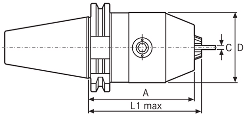 Mandrin de perçage sans trou d'huile - cut - schema