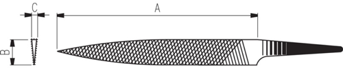 Lime forme couteau de précision - cut - schema