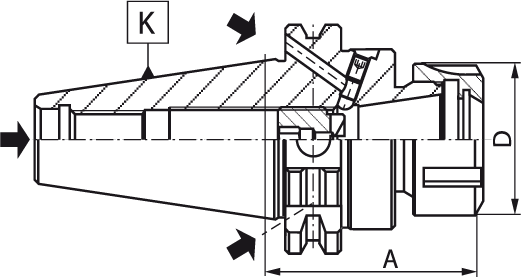 Mandrin à pinces - cut - schema