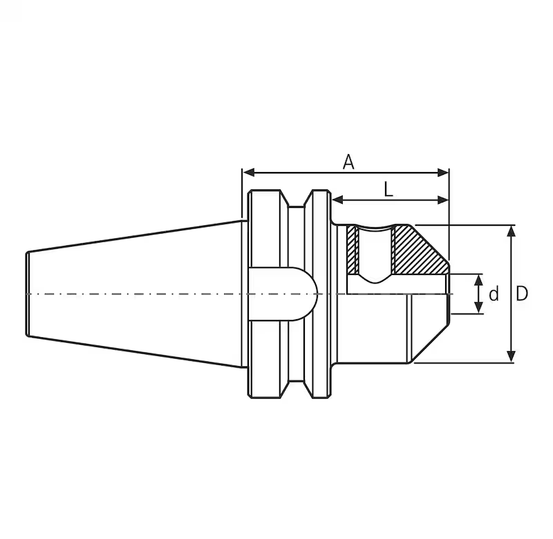 Mandrins porte fraise à méplat Weldon - cut - schema