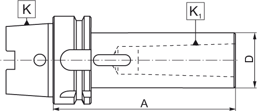 Adaptateur avec cône morse - cut - schema