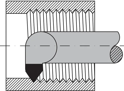 Porteoutil pour filetage interne 60°  P20 dureté moyenne - cut - schema