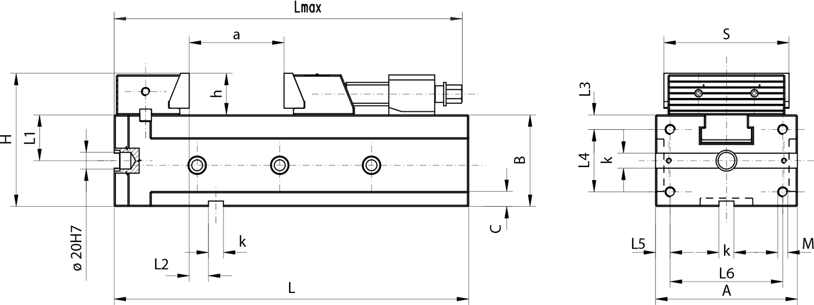 Etaux de précision - cut - schema