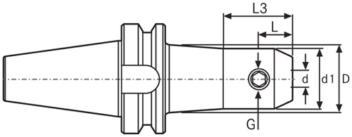 Mandrin pour fraise à queue cylindrique et weldon - cut - schema