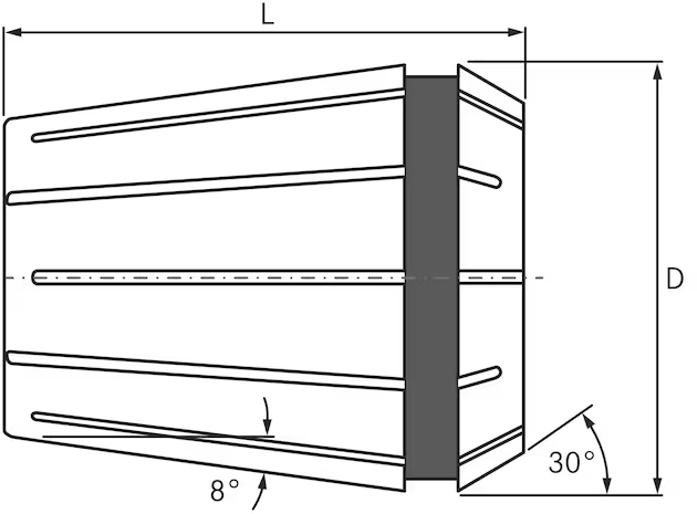 Pinces ER étanches jusqu‘à 60 bar - cut - schema