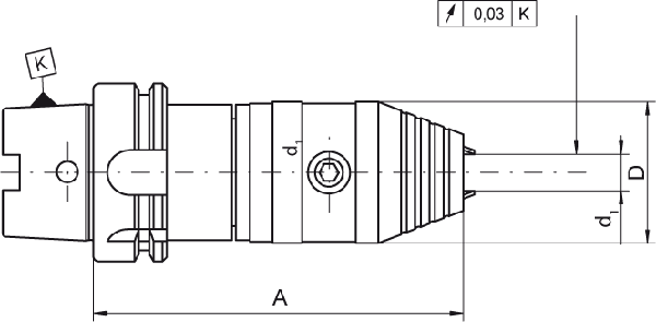 Mandrin de perçage - cut - schema