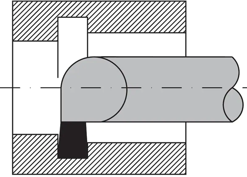 Outils de tour pour rainurage interne  P20 dureté moyenne - cut - schema