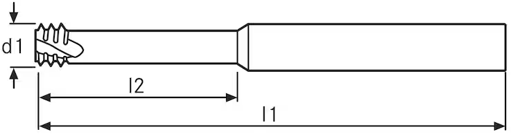 fraise à fileter carbure TIALN avec arrosage central - cut - schema