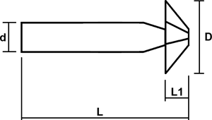 Fraise conique 45° ou 60° - cut - schema