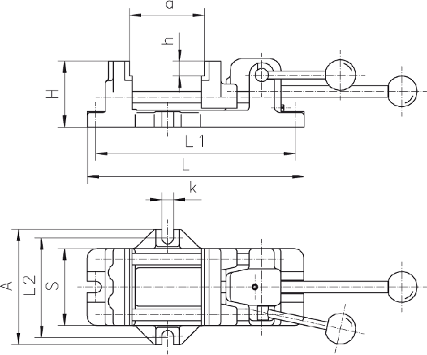 Etaux machine - cut - schema