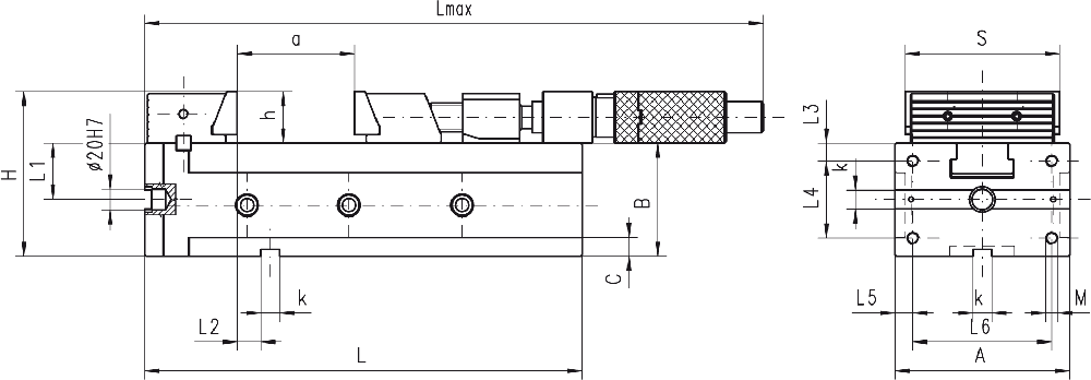 Etaux de précision - cut - schema