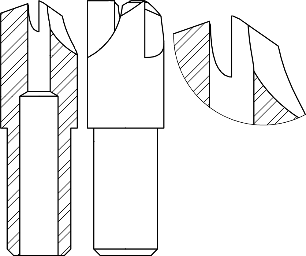 Fraise d'arasage HSS Ø 3,5mm R 10  traitement thermique - cut - schema