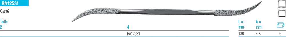 Râpes Carrée RA12531 - cut - schema