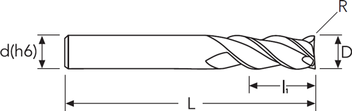 Fraise carbure pour usinage Alu - cut - schema