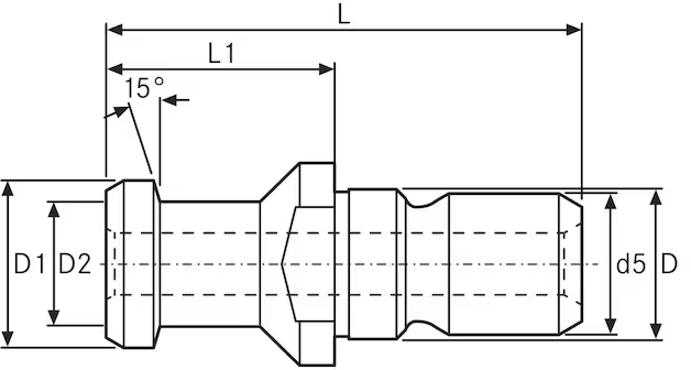 Tirette DIN 69872-A - cut - schema