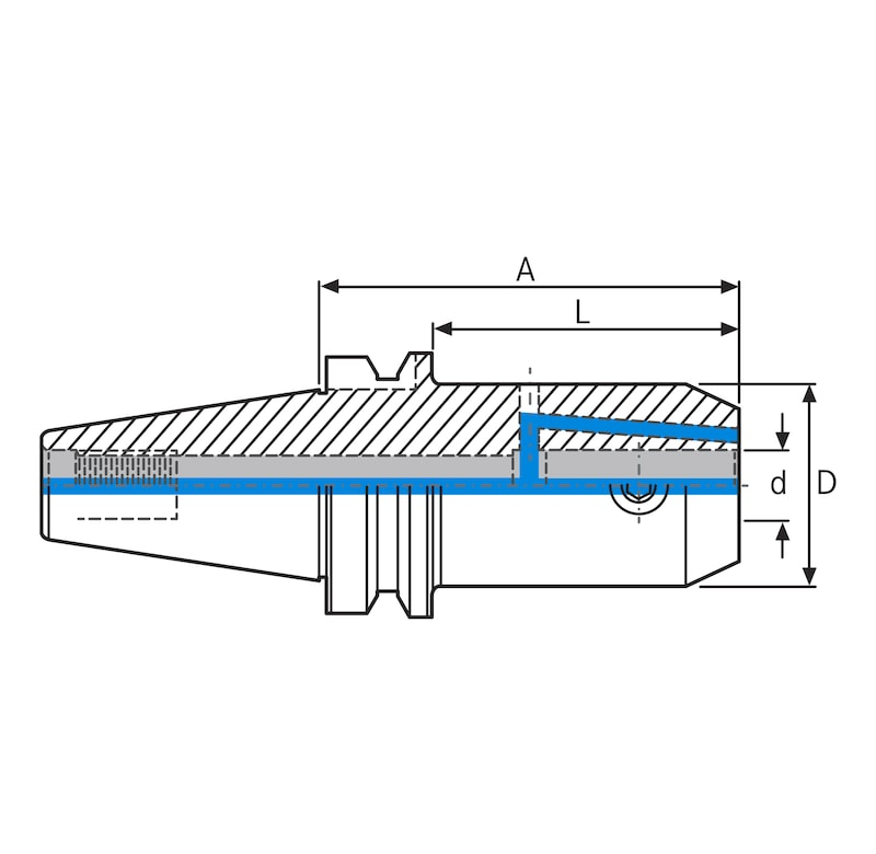 Mandrins porte fraise à méplat Weldon - cut - schema