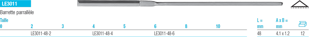 Limes aux échappements barrette parallèle LE3011 - cut - schema