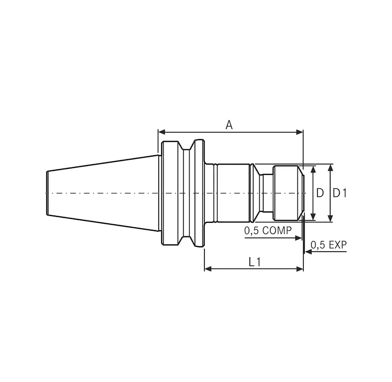 Mandrin de taraudage synchrone - cut - schema