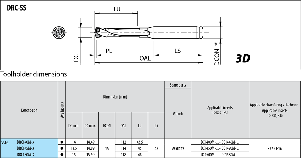 Magic-drill SS-DRC 3D - cut - schema