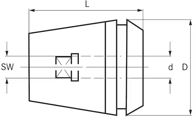 Pinces ER pour tarauds - cut - schema