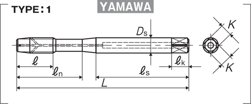 Taraud Yamawa HDISL pour trou débouchant. Métrique