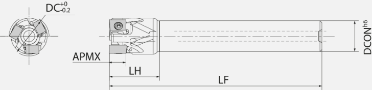 Porte-outils MA90 D. 16 à 18 LOGU09 - cut - schema