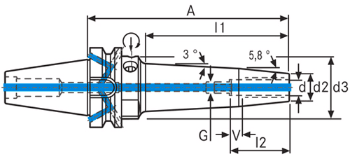 Mandrin de frettage ATORN SK 3° - cut - schema