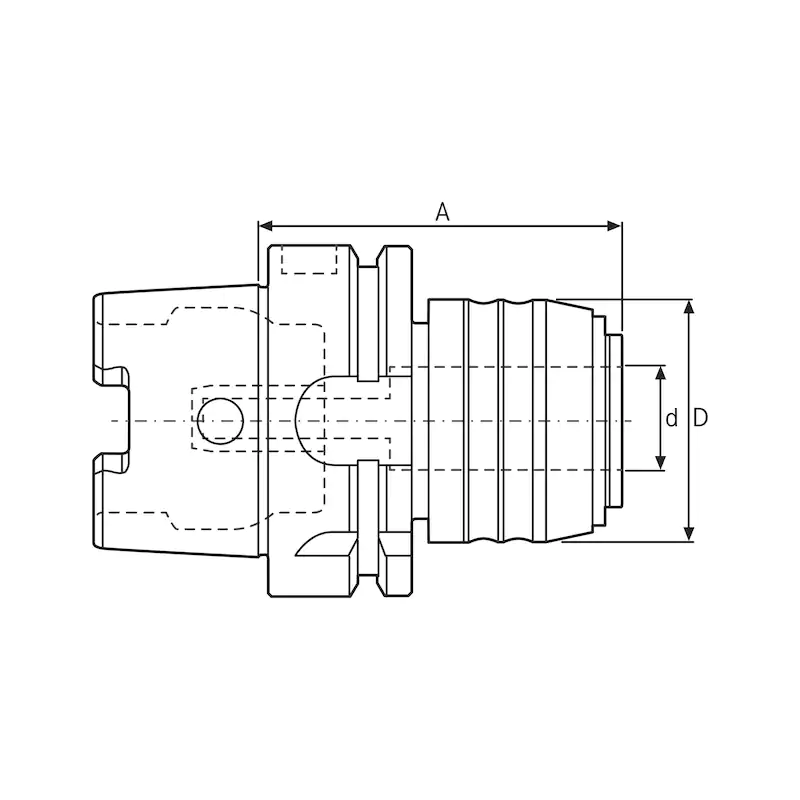 Mandrin de taraudage synchrone - cut - schema