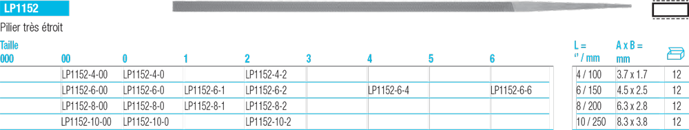 Lime Pilier LP1152 - cut - schema