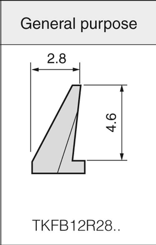 Plaquettes de tournage arrière Kyocera TKFB12R28005M-PR1225 - cut - schema