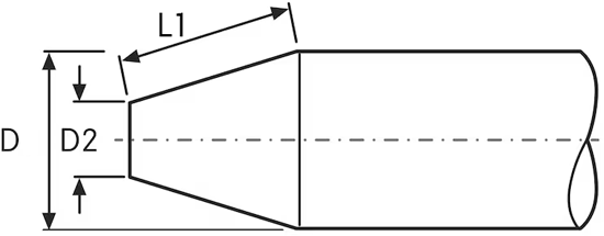 Fraise à chanfreiner en carbure monobloc 30° multidents - cut - schema