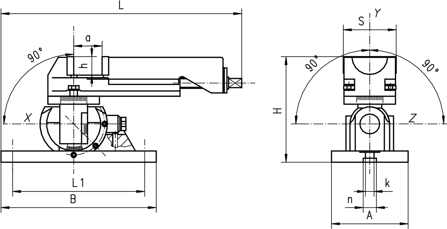 Etaux machine - cut - schema