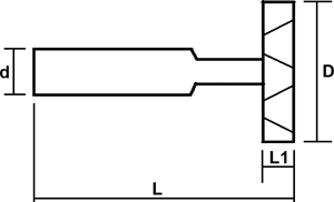 Fraise à rainure en T profil ébauche - cut - schema