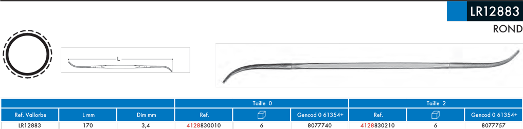 Rifloirs Ronde LR12883 - cut - schema