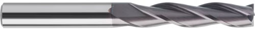 Fraise carbure 3 dents hélice 30° avec revêtement TIALN - Queue HA