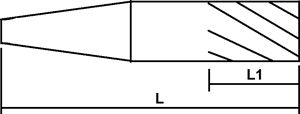 Fraise 4 / 6 dents 5%Co Queue cône morse profil ébauche - cut - schema