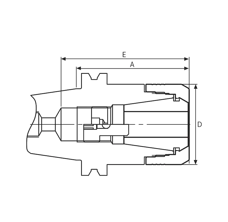 Mandrin à Pince de serrage ATORN HSK63 - cut - schema