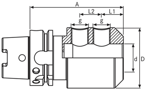 Mandrin pour fraise à queue cylindrique et weldon - cut - schema