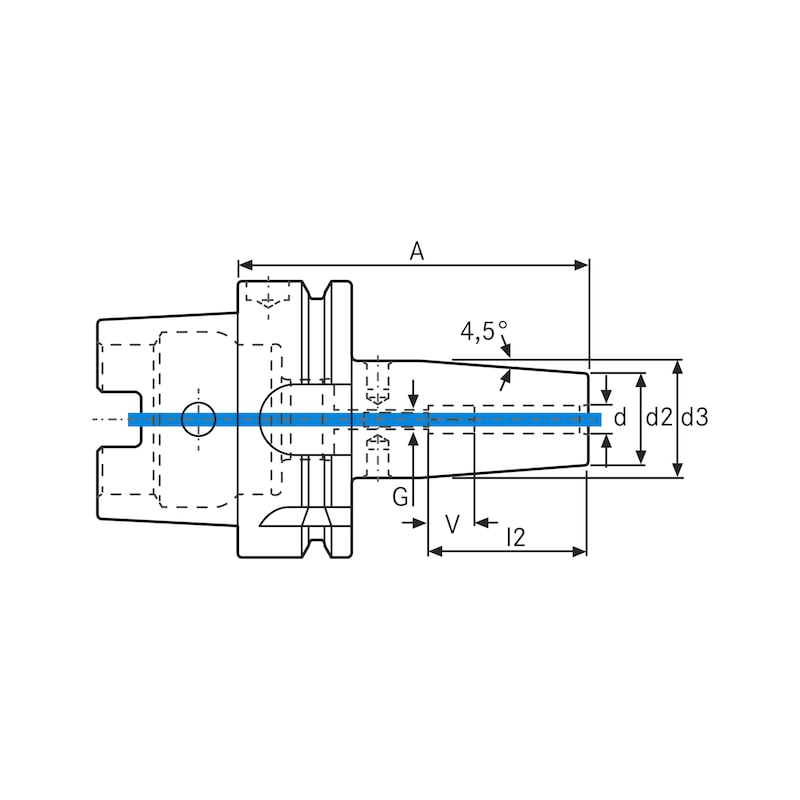 Mandrin de frettage 4,5° - cut - schema