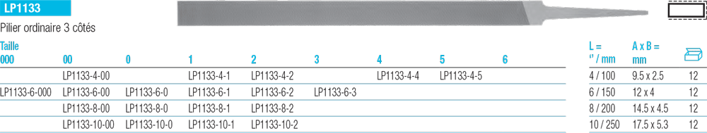 Lime Pilier LP1133 - cut - schema