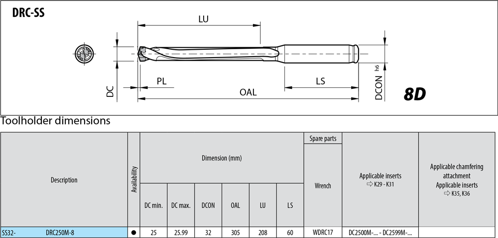 Magic-drill SS-DRC 8D - cut - schema