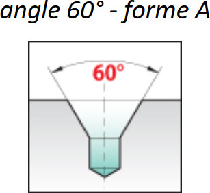Forets à centrer forme A
