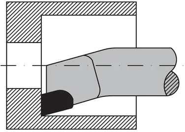 Outils de tour interne droit  P20 dureté moyenne - cut - schema