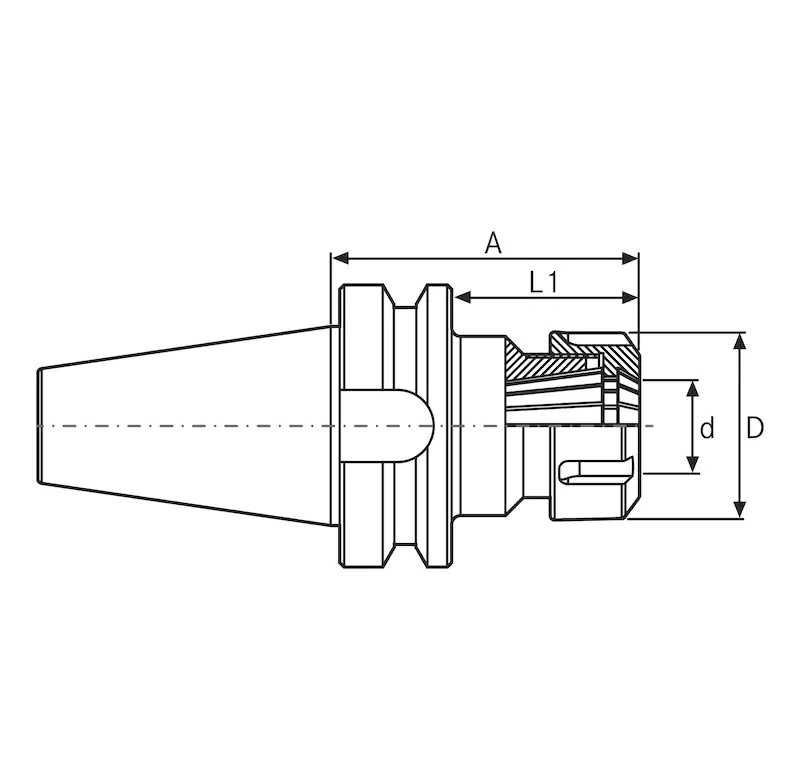 Mandrin à pinces de type ER DIN 6499 - cut - schema