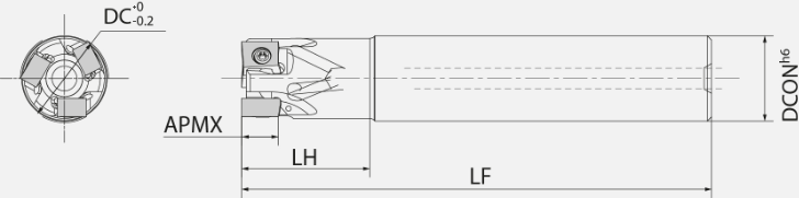 Porte-outils MA90 D. 20 à 32 LOGU09 - cut - schema