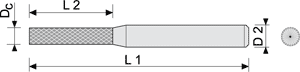 fraise lime Cylindrique miniature. - cut - schema