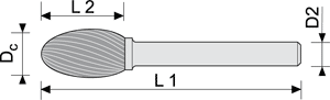lime rotative carbure en forme de goutte - picture - file