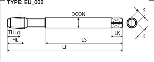 Taraud PMST pour aciers durs. - cut - schema