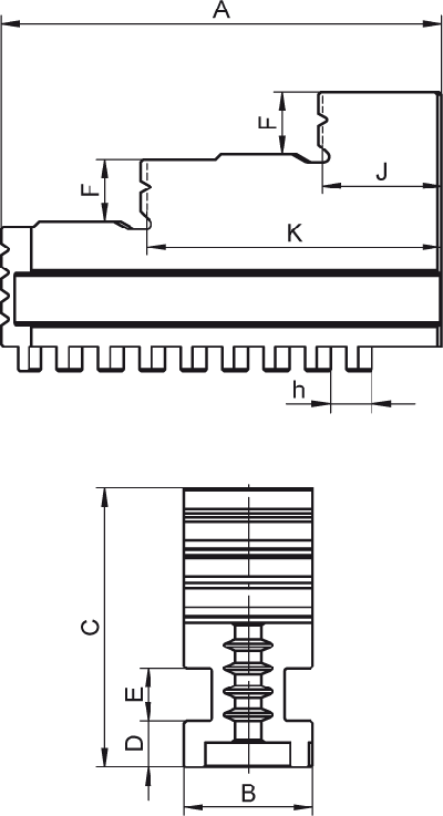 Mors durs monoblocs - cut - schema